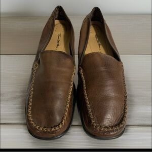 Thom McAn Preppy Brown Leather Loafer Moccasin Shoes Women 9 Comfort